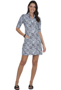 Kathy Print Ruched Elbow Length Sleeve Dress – 40871